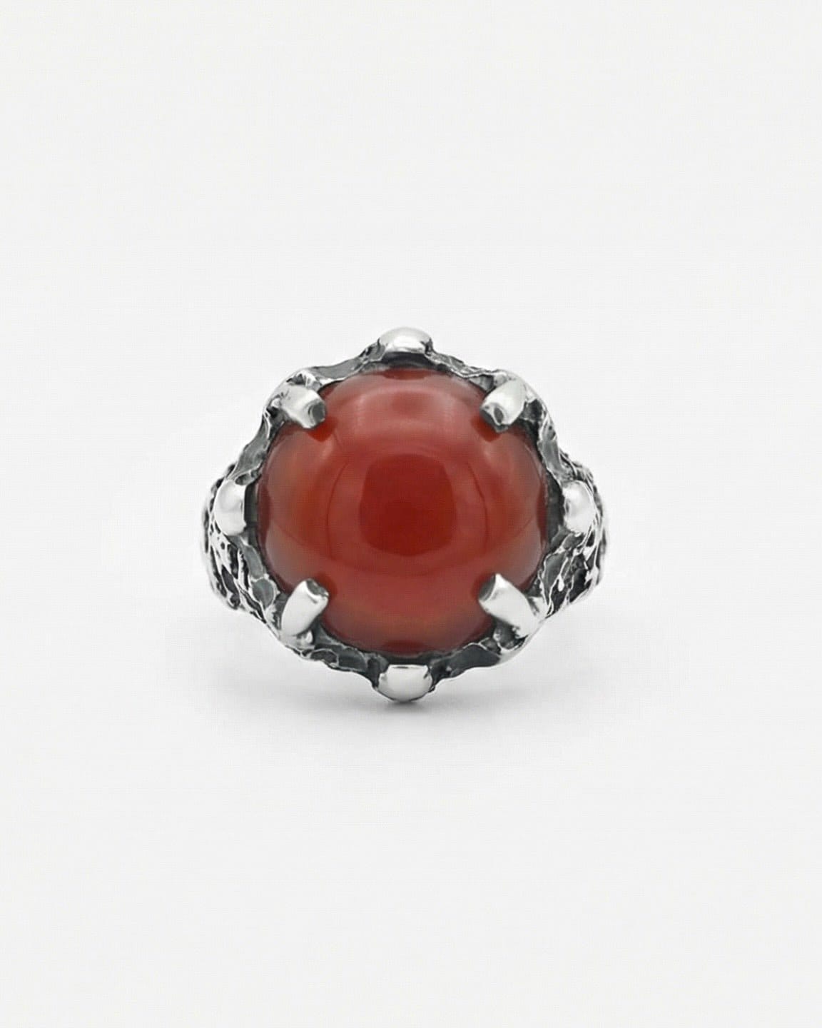 PHOENIX — Carnelian Skull Signet | Solid Sterling Silver Black Rock Jewel PHOENIX Carnelian Skull Signet | Black Rock Jewel ring