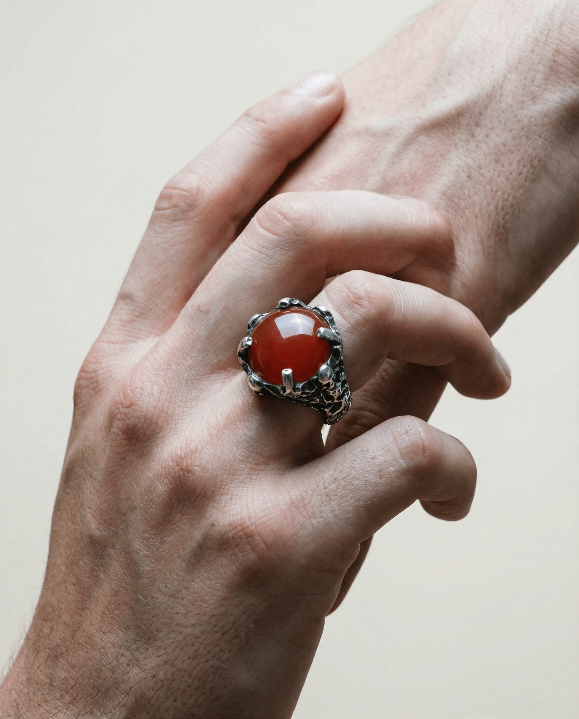 PHOENIX — Carnelian Skull Signet | Solid Sterling Silver Black Rock Jewel PHOENIX Carnelian Skull Signet | Black Rock Jewel ring
