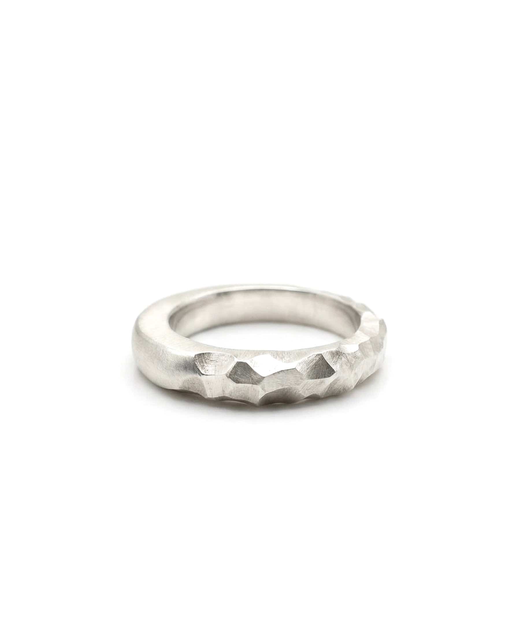 PRISM — Deep Carved Diamond Band | Solid Sterling Silver Black Rock Jewel PRISM Deep Carved Diamond Band | Black Rock Jewel ring