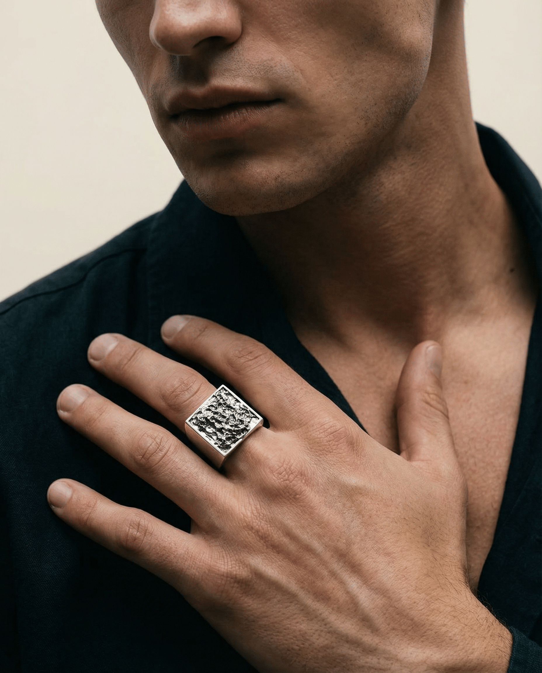 PYRO — Molten Lava Signet | Solid Sterling Silver Black Rock Jewel PYRO Molten Lava Signet Ring | Black Rock Jewel ring
