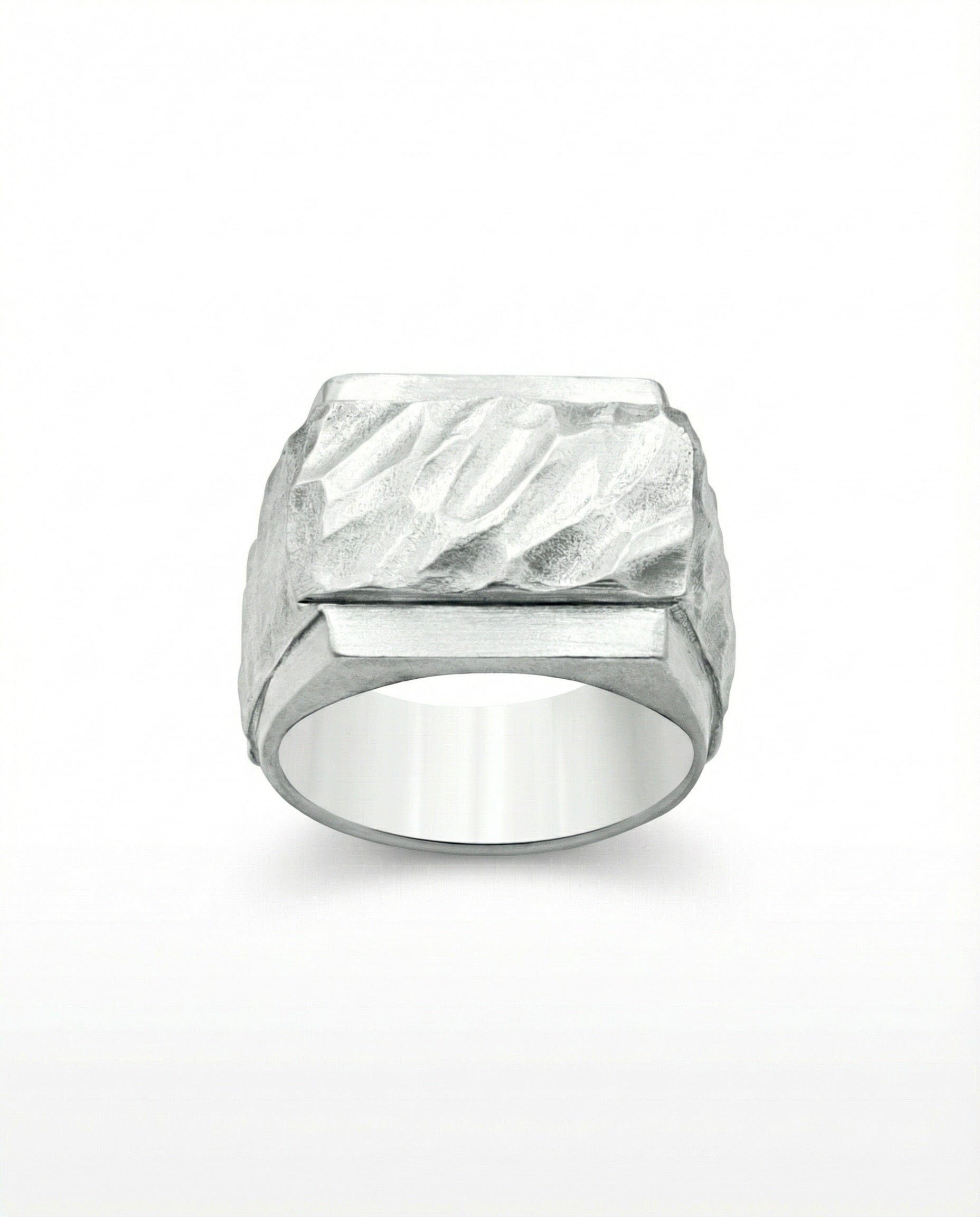 QUARRY — Eroded Signet Band | Solid Sterling Silver Black Rock Jewel QUARRY Eroded Signet Band Ring | Black Rock Jewel ring