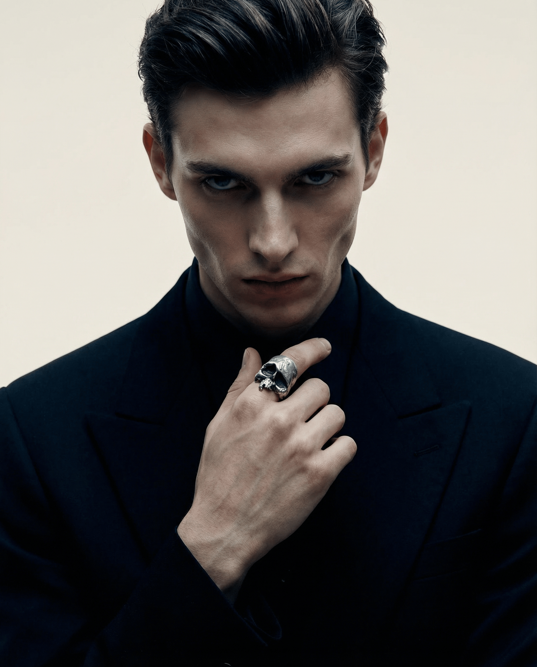 RELIC — Hand-Sculpted Skull | Solid Sterling Silver Black Rock Jewel RELIC Hand-Sculpted Skull Ring | Black Rock Jewel ring