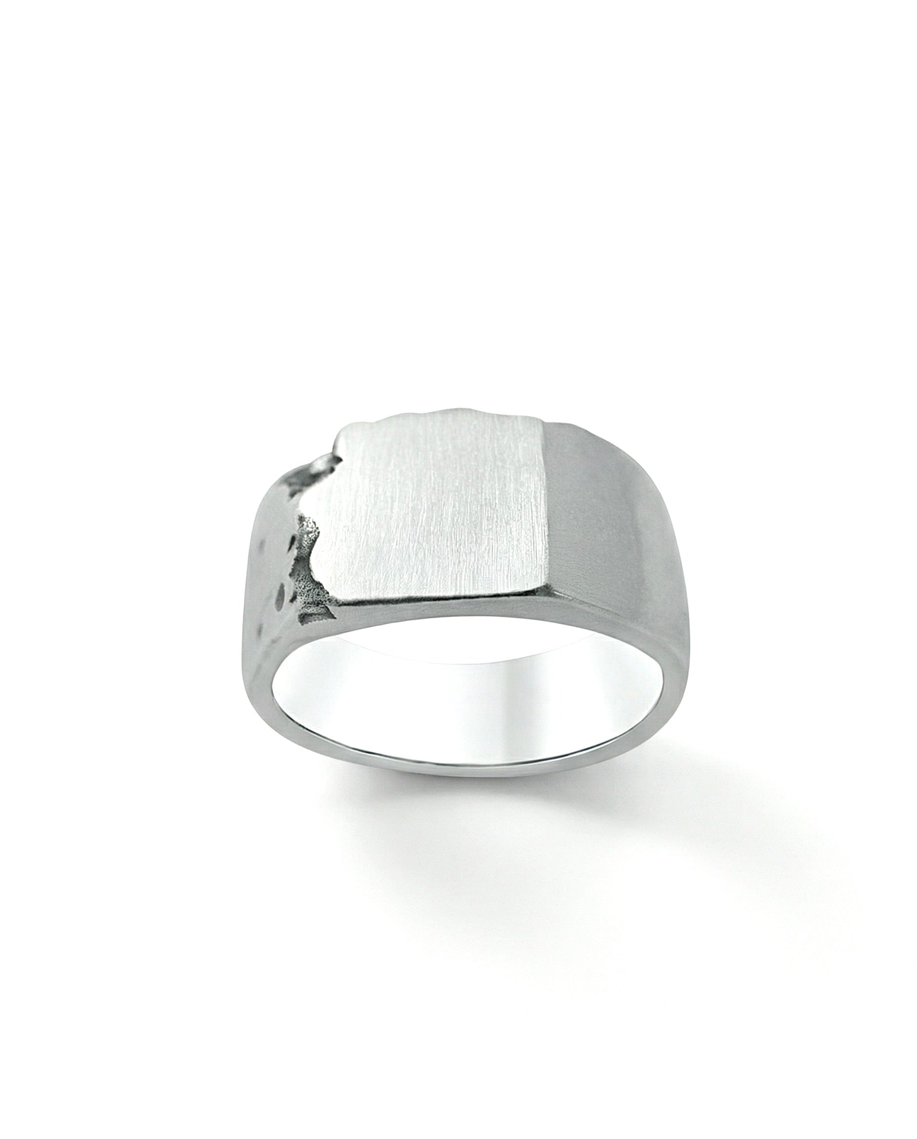 STRATA — Textured Face Signet Ring | Solid Sterling Silver Black Rock Jewel STRATA Textured Face Signet Ring | Black Rock Jewel ring