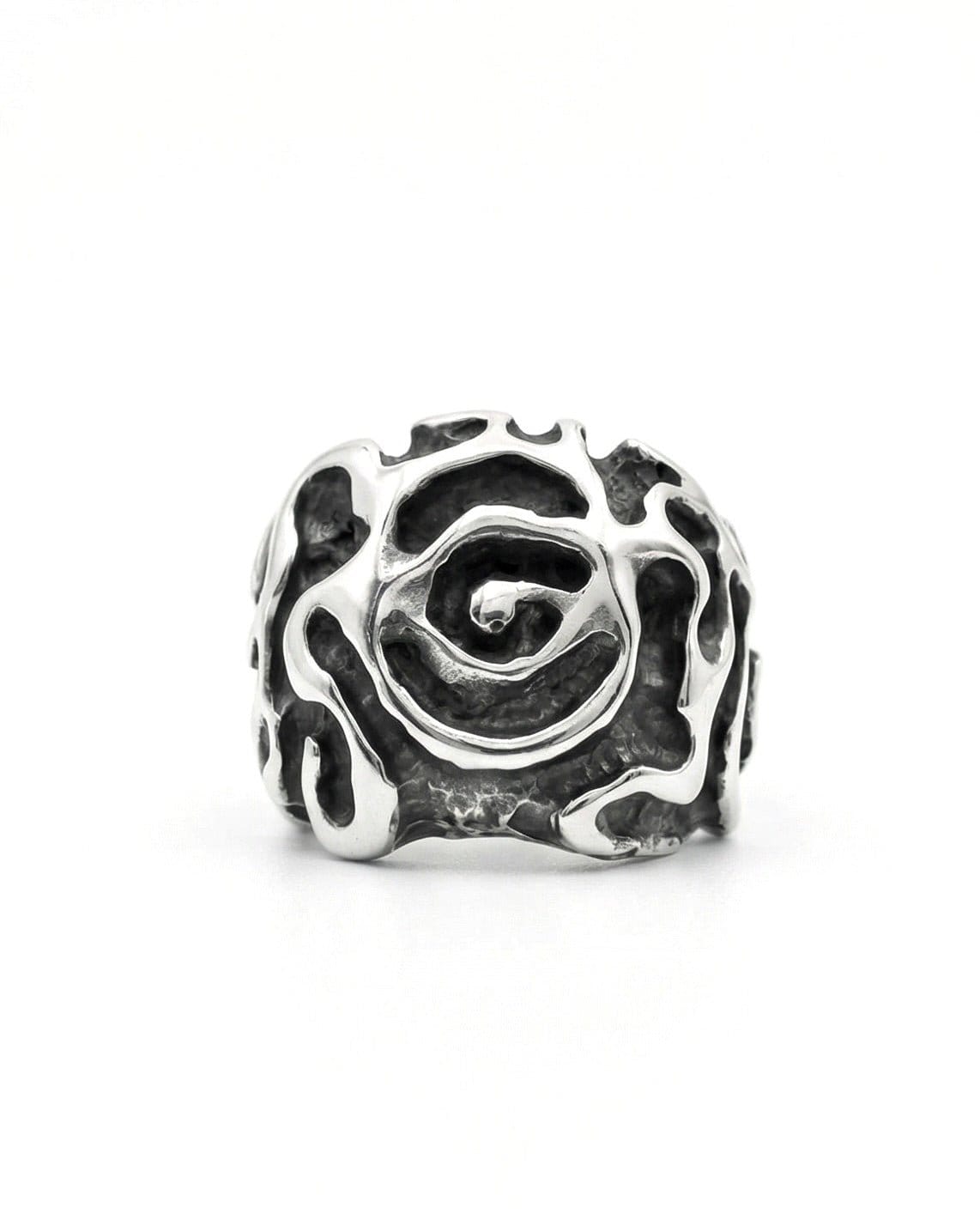 THORN — Sculpted Rose Signet | Solid Sterling Silver Black Rock Jewel THORN Sculpted Rose Signet Ring | Black Rock Jewel ring