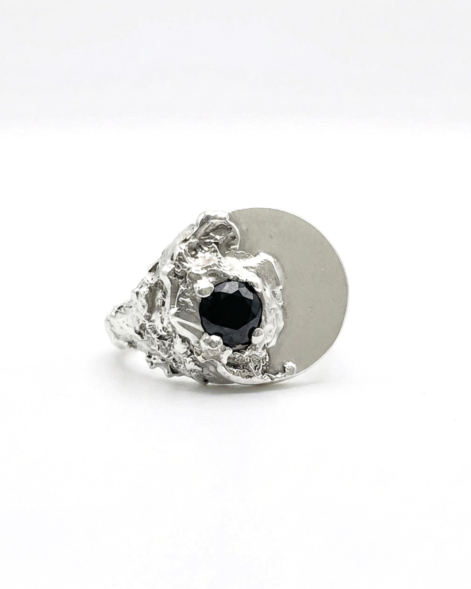 VOID — Raw Onyx Monolith | Solid Sterling Silver Black Rock Jewel VOID Raw Onyx Monolith Ring | Black Rock Jewel ring