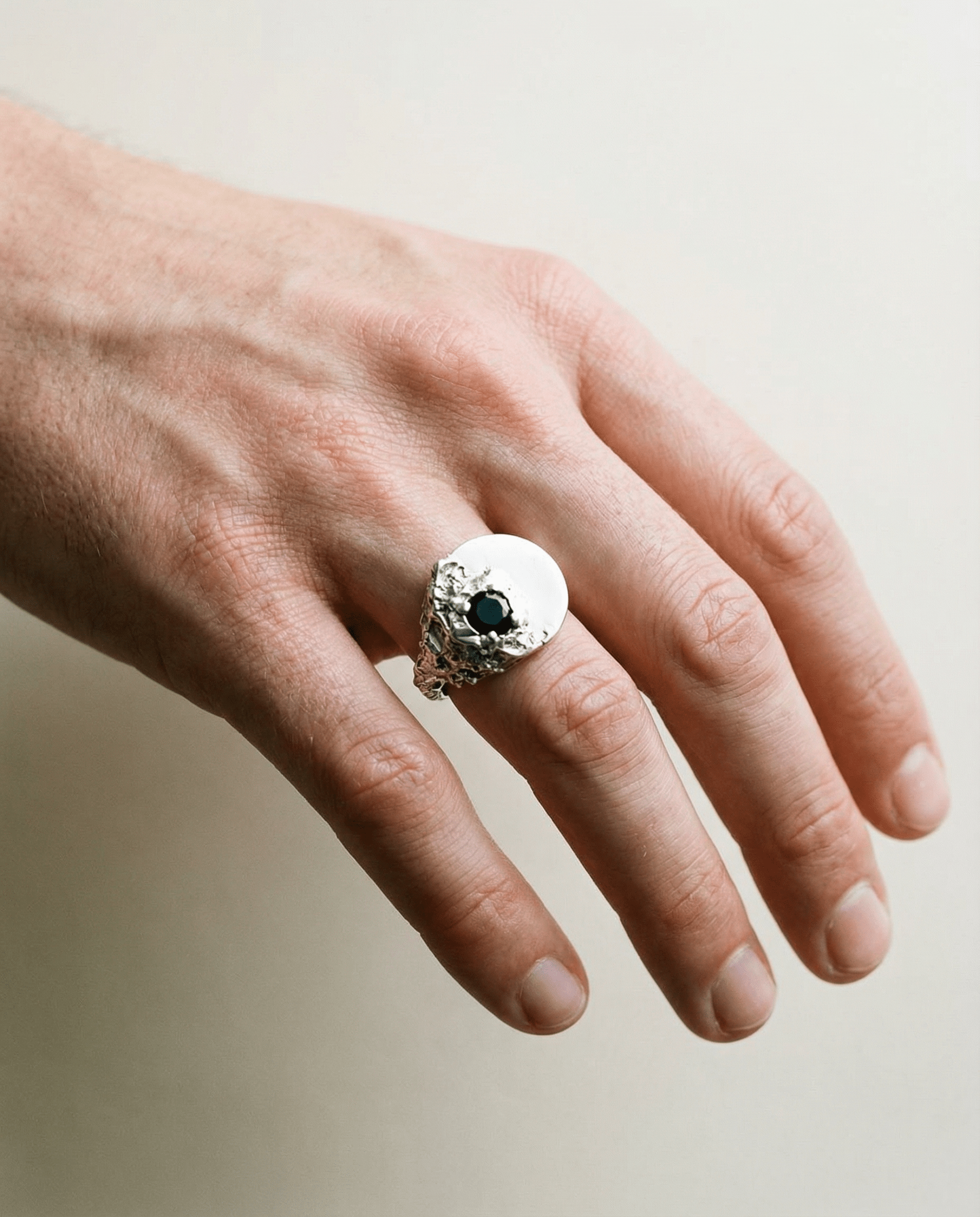 VOID — Raw Onyx Monolith | Solid Sterling Silver Black Rock Jewel VOID Raw Onyx Monolith Ring | Black Rock Jewel ring