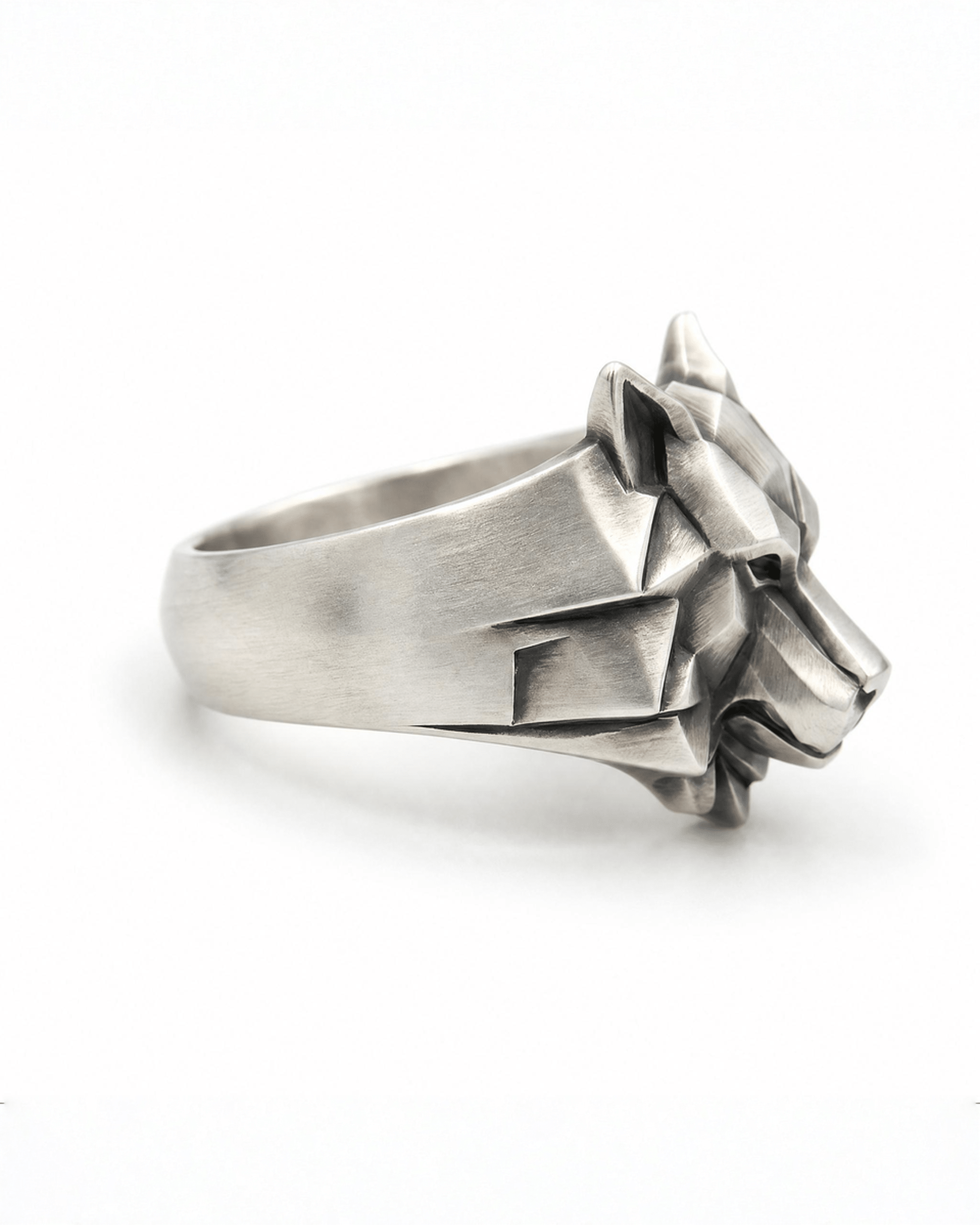 Wolf Head Signet Ring for Men | Hand-Carved 925 Sterling Silver | FENRIR Black Rock Jewel FENRIR Hand-Carved Wolf Signet Ring for Men | Black Rock Jewel ring