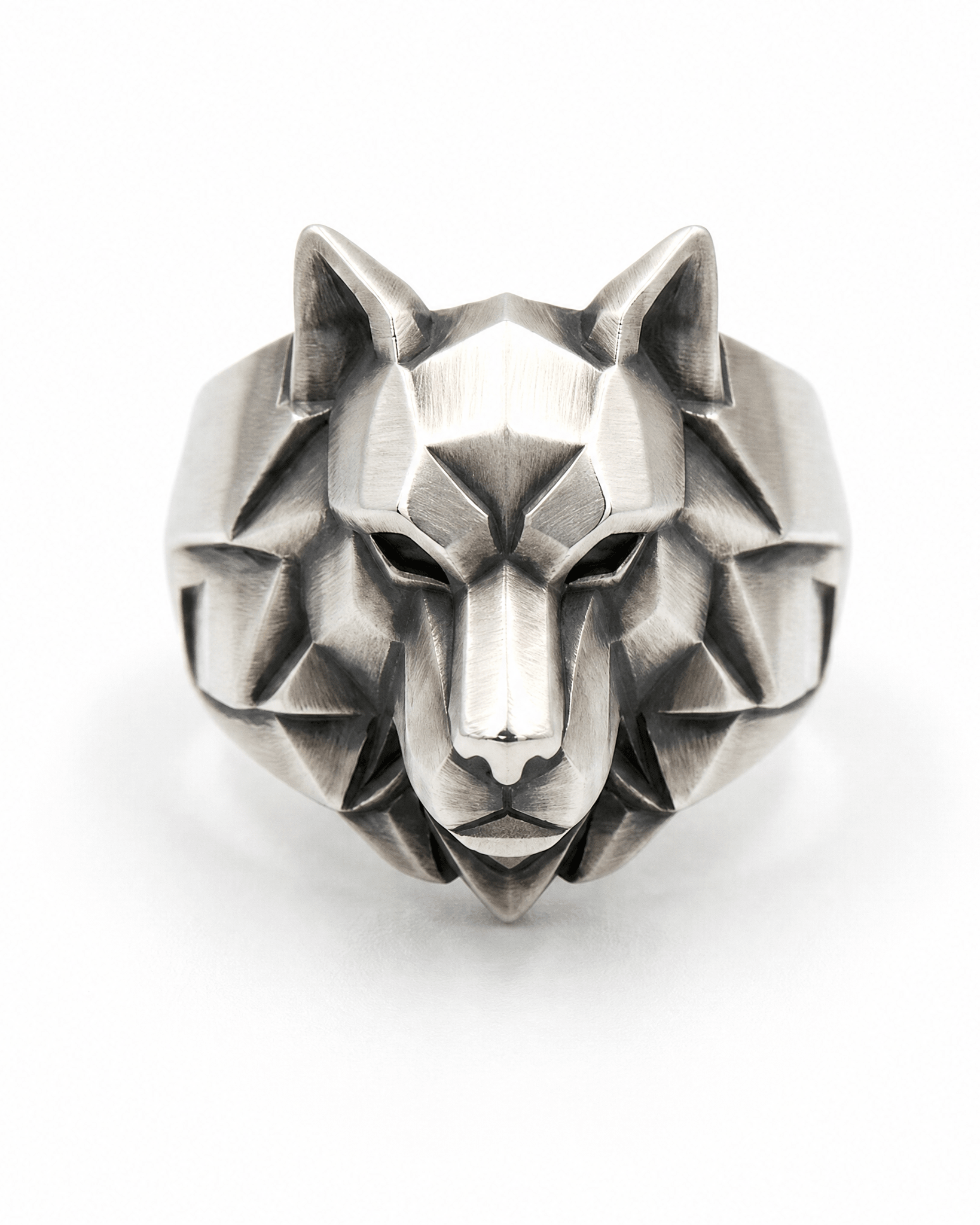 Wolf Head Signet Ring for Men | Hand-Carved 925 Sterling Silver | FENRIR Black Rock Jewel FENRIR Hand-Carved Wolf Signet Ring for Men | Black Rock Jewel ring