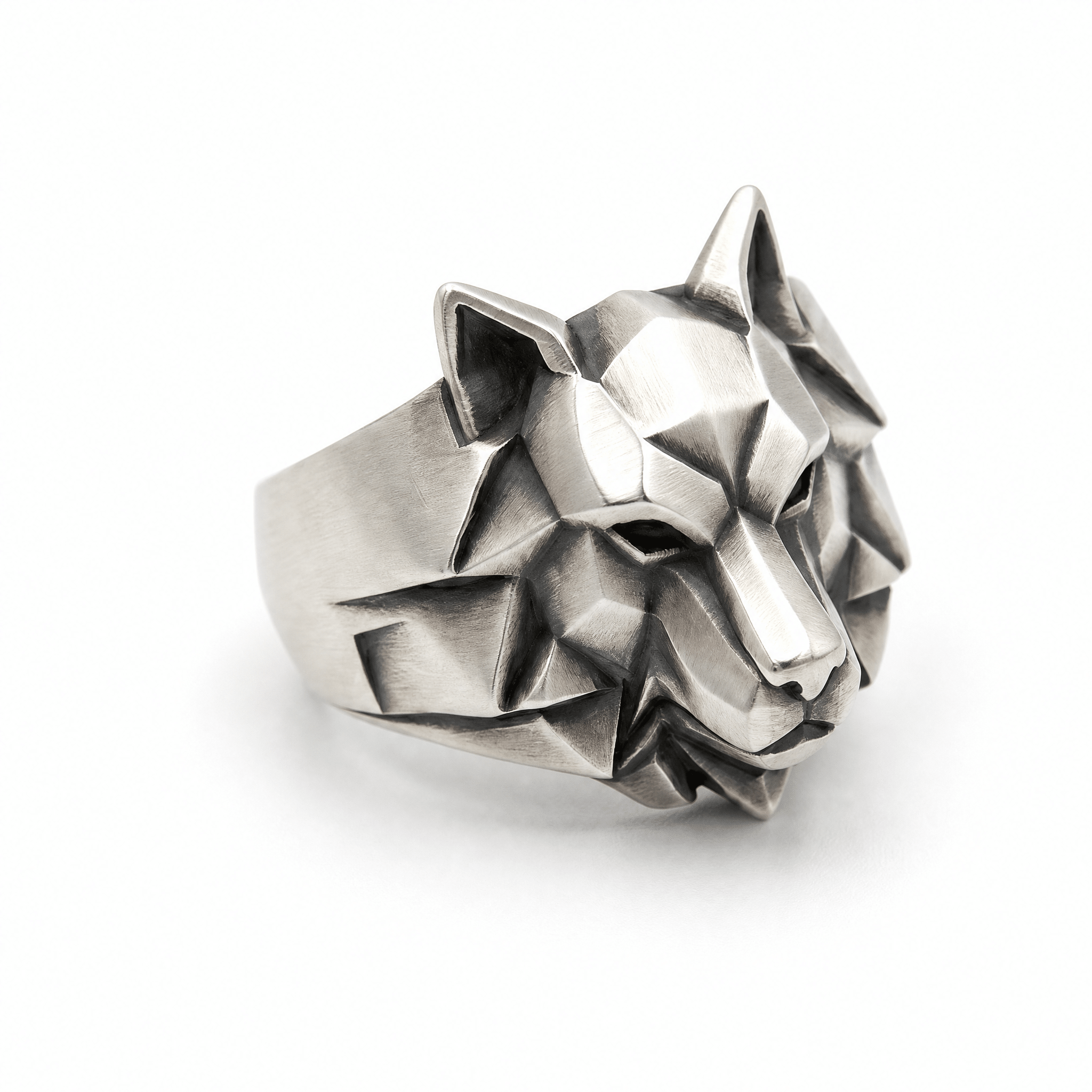 Wolf Head Signet Ring for Men | Hand-Carved 925 Sterling Silver | FENRIR Black Rock Jewel FENRIR Hand-Carved Wolf Signet Ring for Men | Black Rock Jewel ring