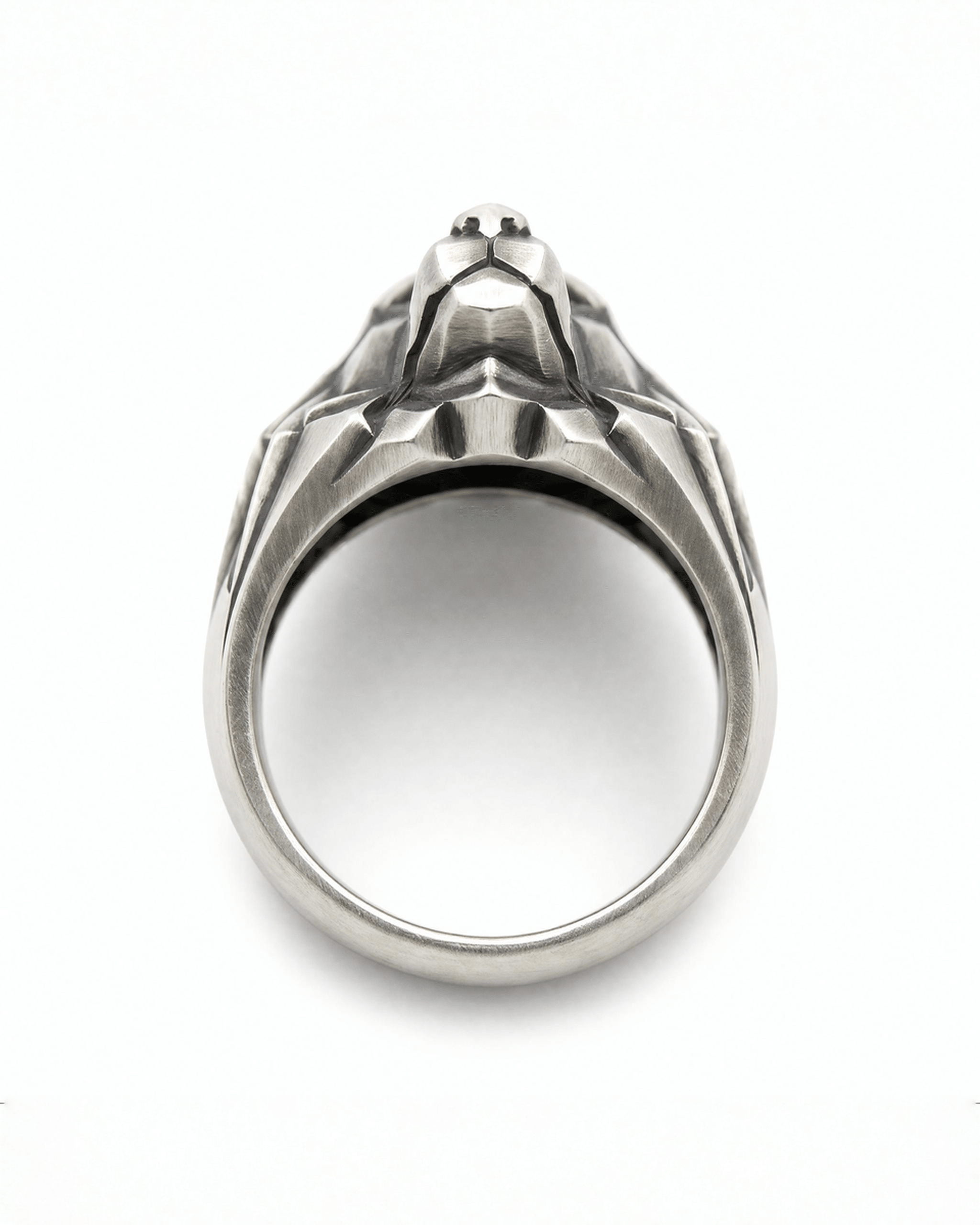 Wolf Head Signet Ring for Men | Hand-Carved 925 Sterling Silver | FENRIR Black Rock Jewel FENRIR Hand-Carved Wolf Signet Ring for Men | Black Rock Jewel ring