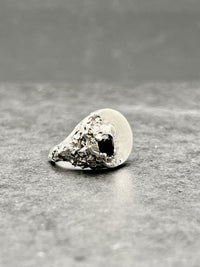 Black Rock Signet Ring Natural Black Onyx Gemstone - Black Rock Jewel