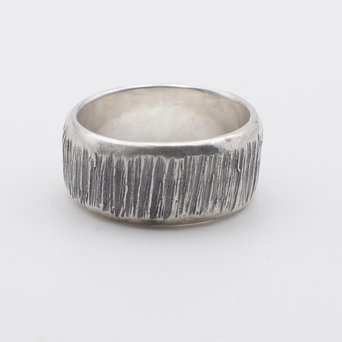 CHISEL — Sculpted Texture Band | Solid Sterling Silver Black Rock Jewel CHISEL Sculpted Texture Band | Black Rock Jewel ring