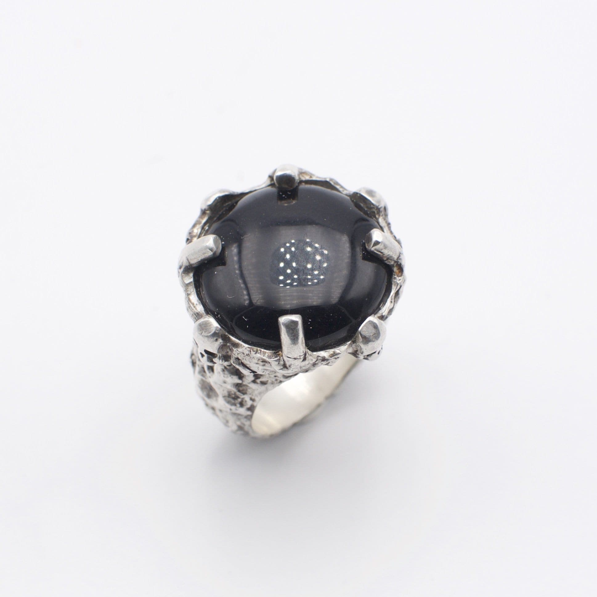 EREBUS — Onyx Skull Signet | Solid Sterling Silver Black Rock Jewel EREBUS Onyx Skull Signet Ring | Black Rock Jewel ring