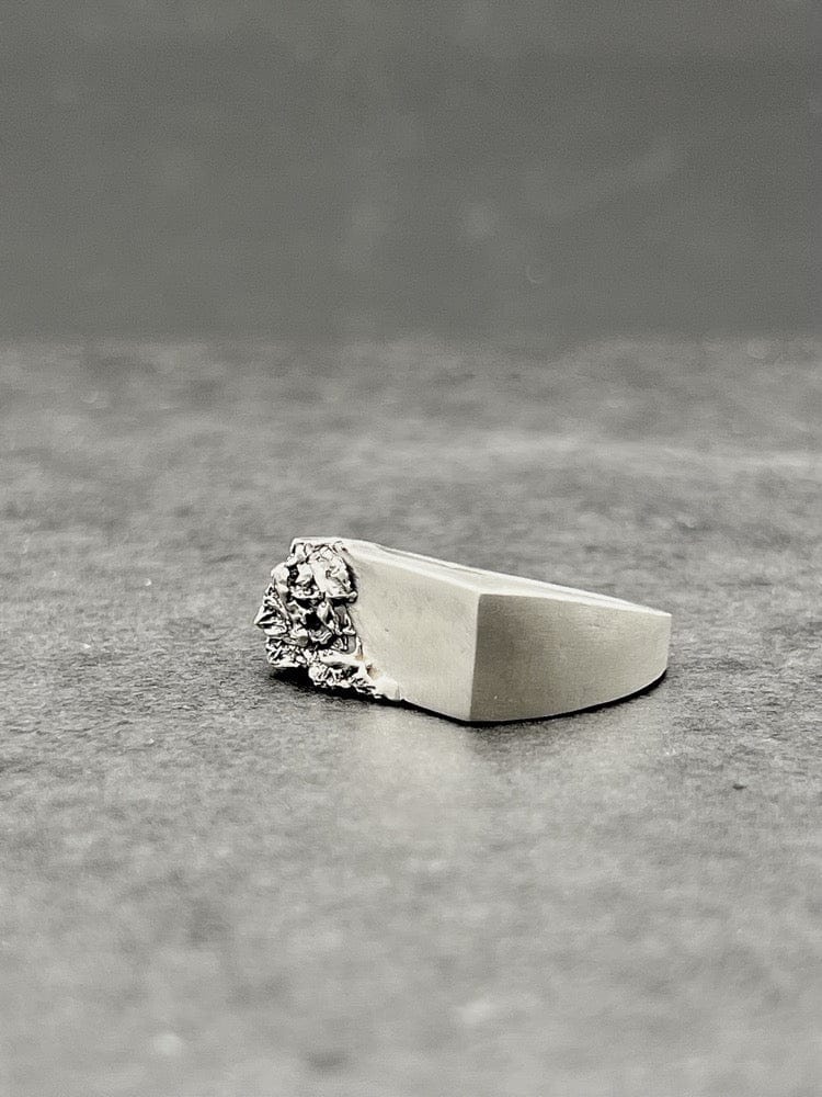 FRAME — Architectural Rectangular Signet | Solid Sterling Silver Black Rock Jewel FRAME Architectural Squared Signet | Black Rock Jewel ring