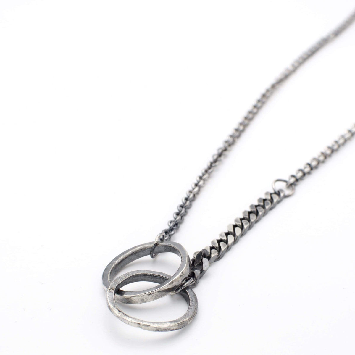 Men´s necklace double ring chain - Black Rock Jewel