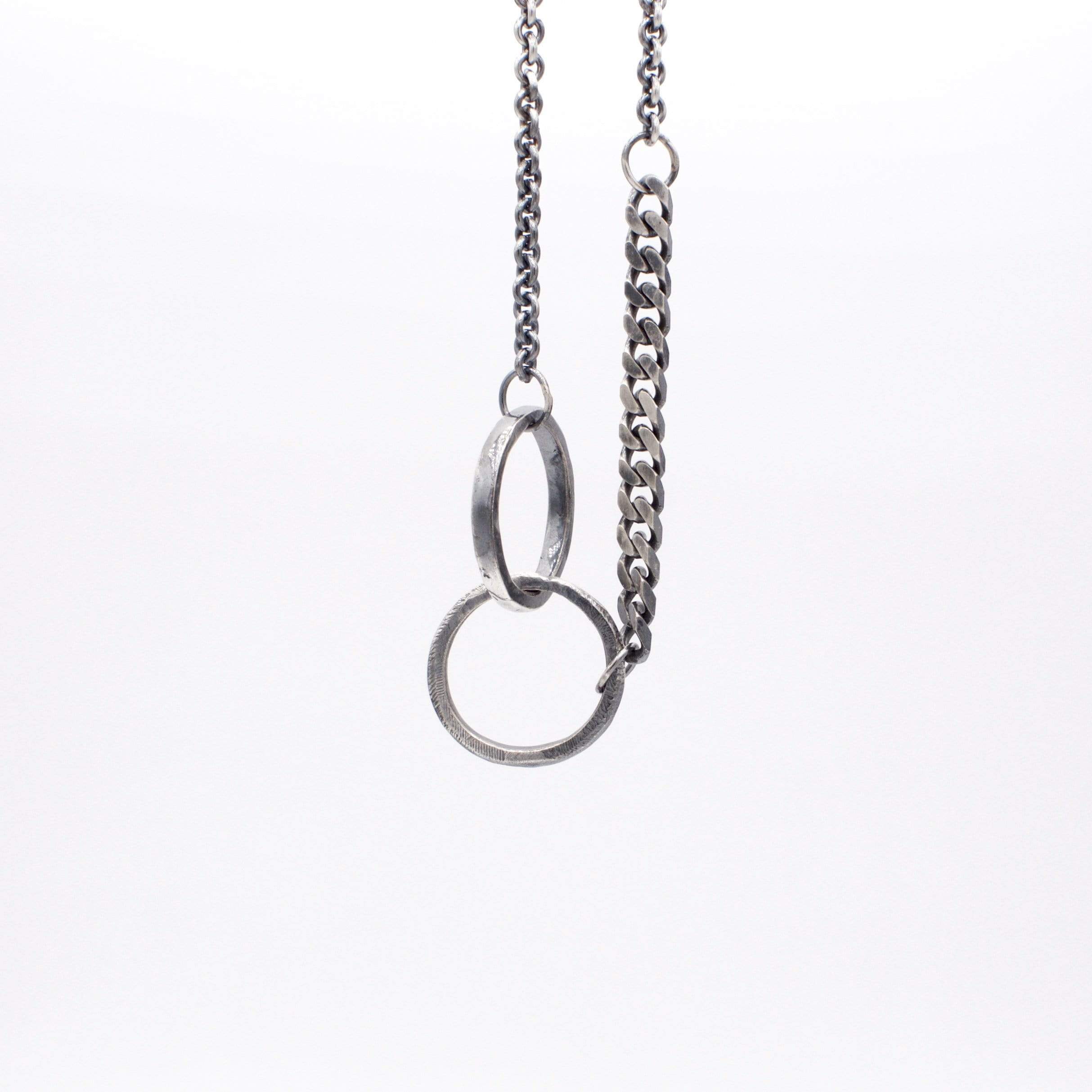 mens necklace double ring chain 686747