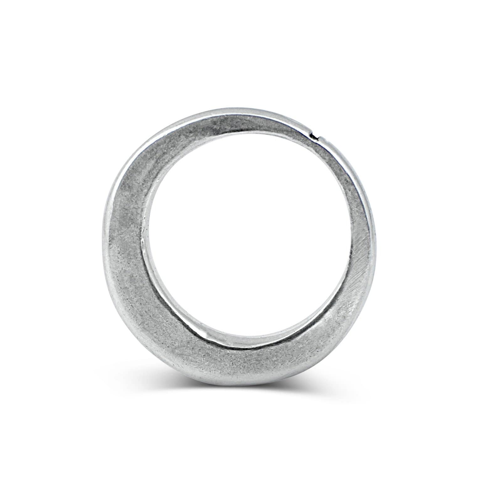 Men's ring Band classic rounded thin - Black Rock Jewel