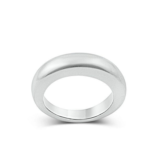 Men's ring Band classic rounded thin - Black Rock Jewel