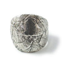 Men's ring Band paper collage - Black Rock Jewel