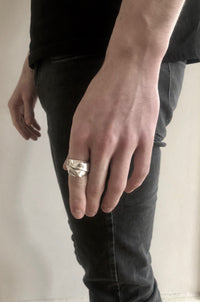 Men's ring Band silk - Black Rock Jewel