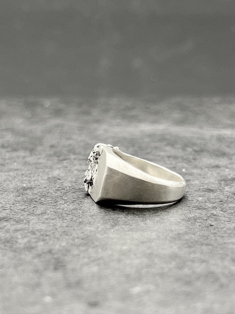 OUTLINE — Raw Signature Signet Ring | Solid Sterling Silver Black Rock Jewel OUTLINE Raw Signature Signet Ring | Black Rock Jewel ring