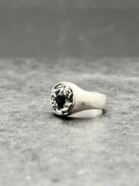Pinkie Black Rock Ring natural black onyx gemstone - Black Rock Jewel