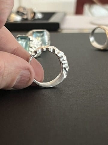 PRISM — Deep Carved Diamond Band | Solid Sterling Silver Black Rock Jewel PRISM Deep Carved Diamond Band | Black Rock Jewel ring
