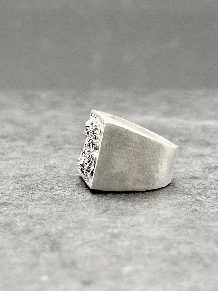PYRO — Molten Lava Signet | Solid Sterling Silver Black Rock Jewel PYRO Molten Lava Signet Ring | Black Rock Jewel ring