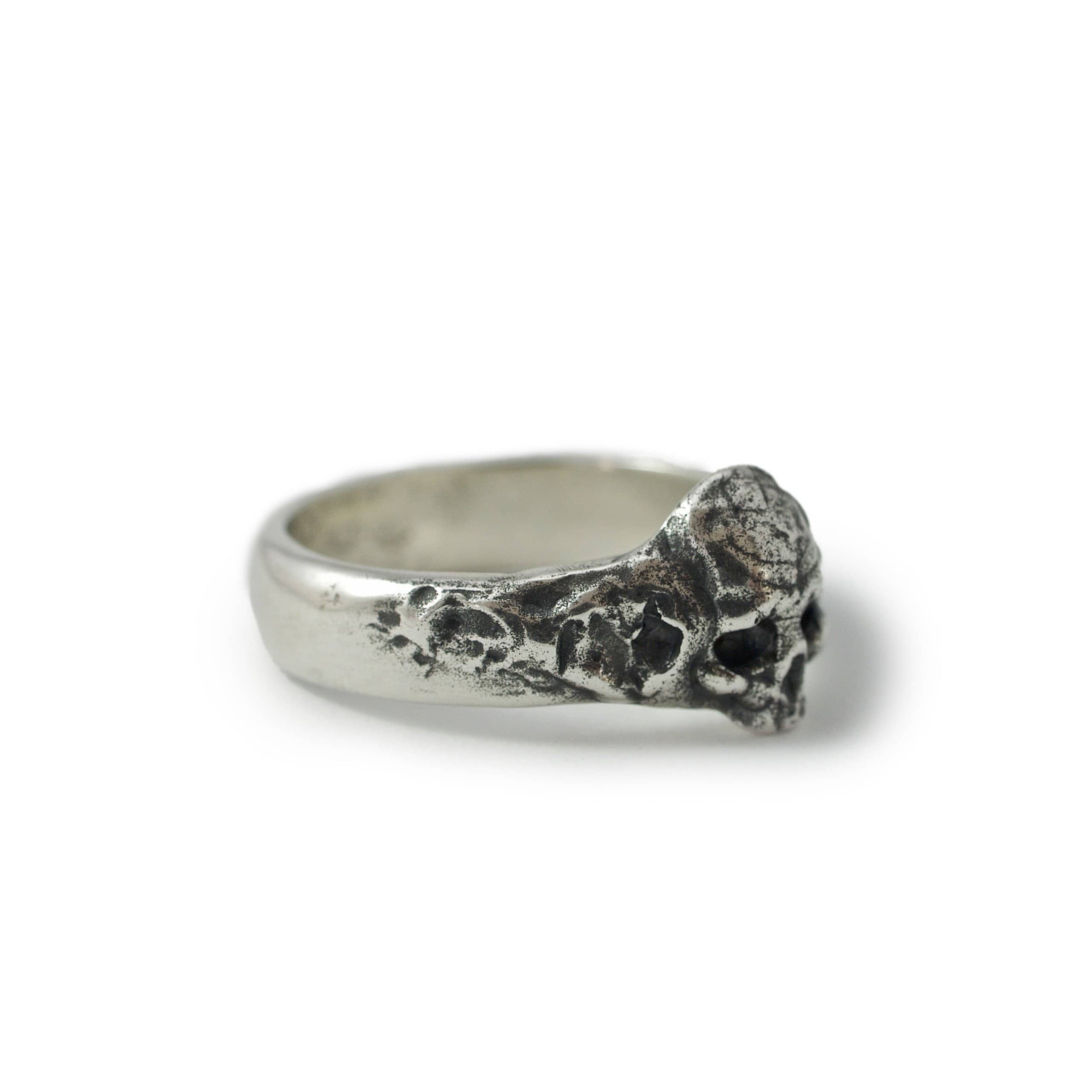 Skull ring Band thin - Black Rock Jewel