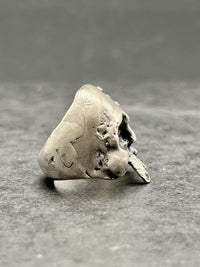 The Skull ring with red garnet stone - Black Rock Jewel