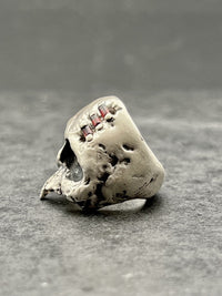 The Skull ring with red garnet stone - Black Rock Jewel