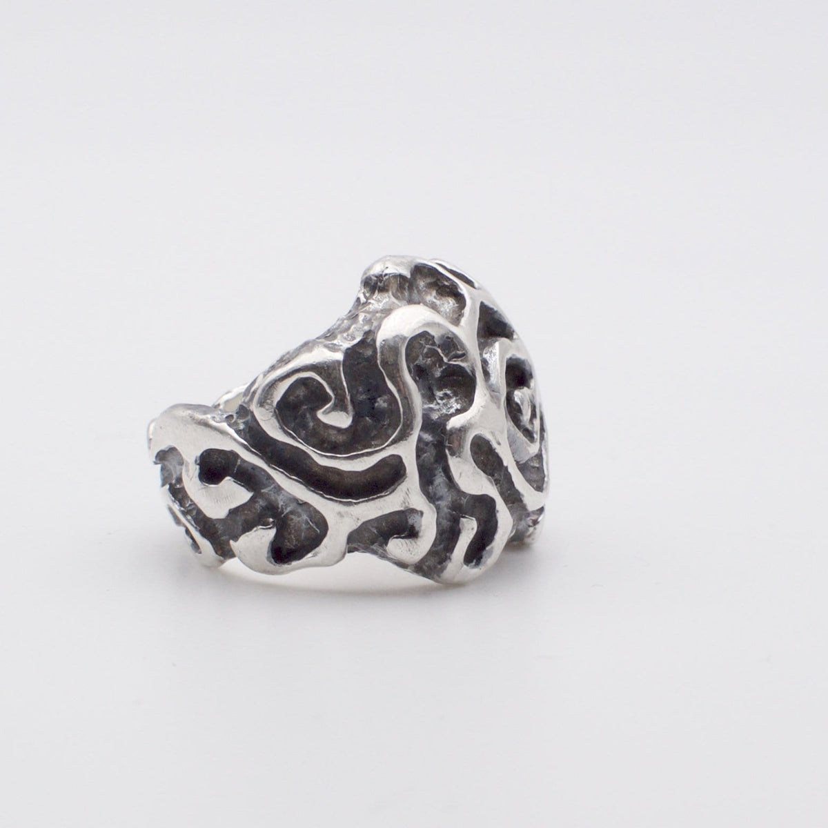 THORN — Sculpted Rose Signet | Solid Sterling Silver Black Rock Jewel THORN Sculpted Rose Signet Ring | Black Rock Jewel ring