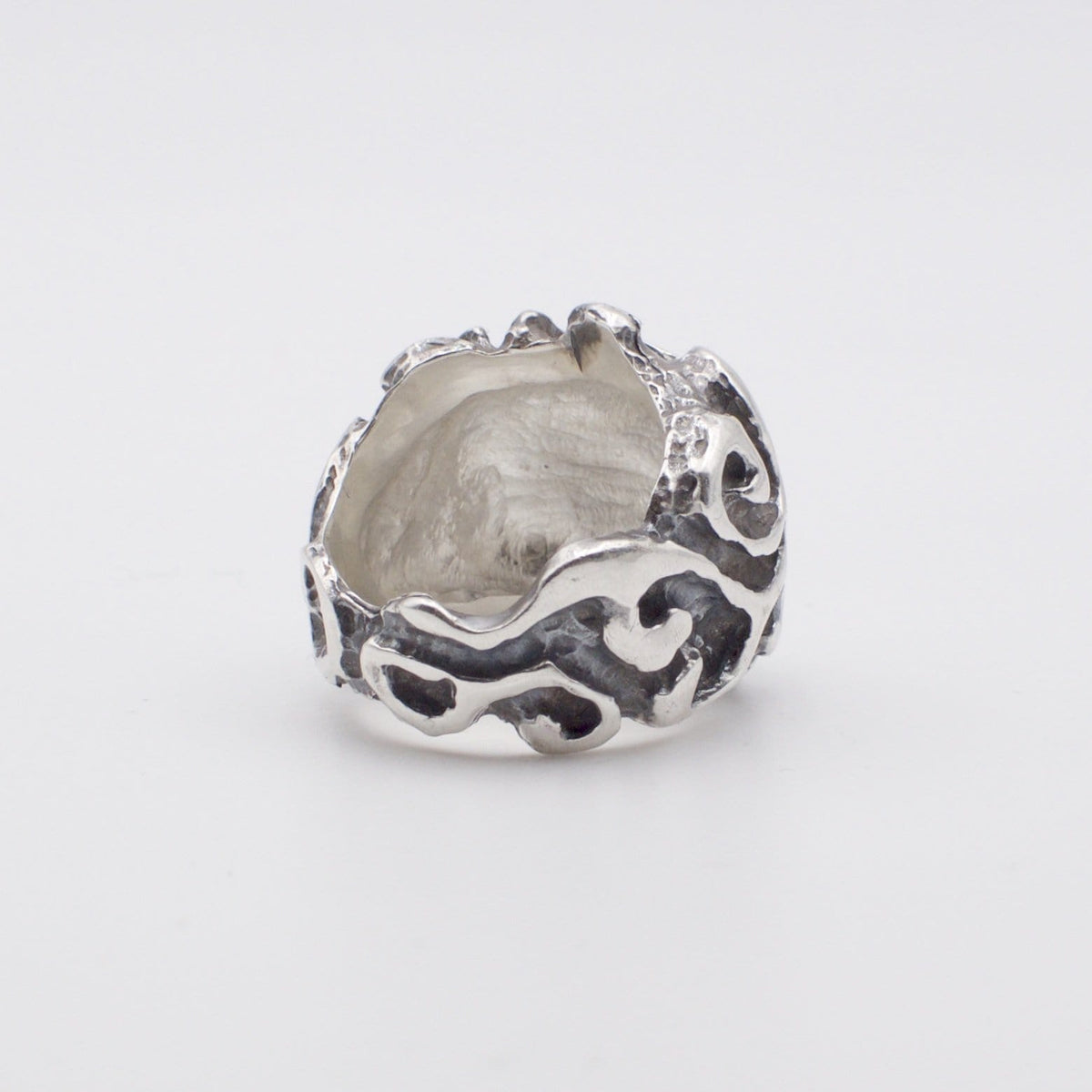 THORN — Sculpted Rose Signet | Solid Sterling Silver Black Rock Jewel THORN Sculpted Rose Signet Ring | Black Rock Jewel ring