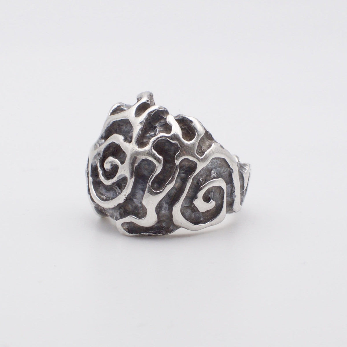 THORN — Sculpted Rose Signet | Solid Sterling Silver Black Rock Jewel THORN Sculpted Rose Signet Ring | Black Rock Jewel ring