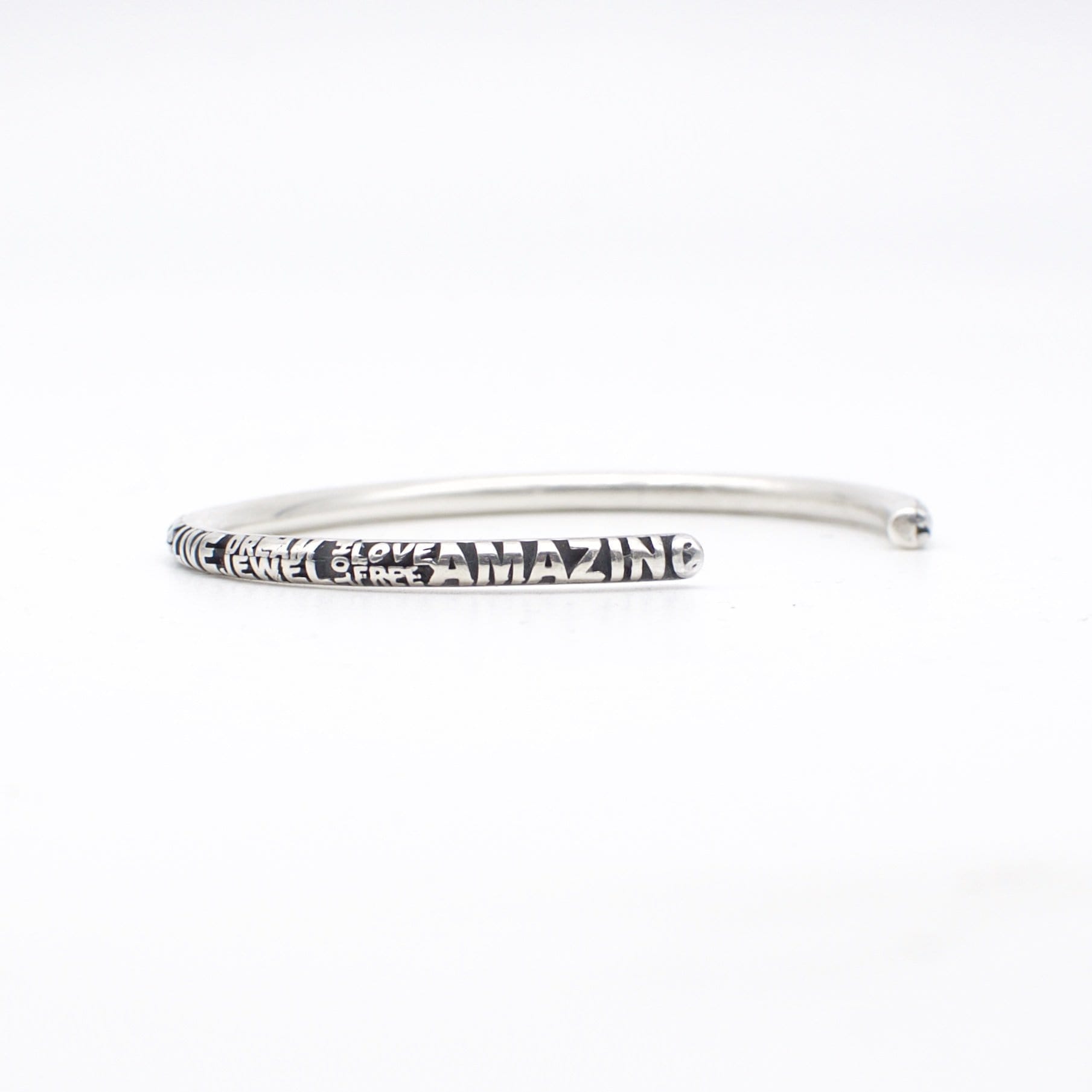 VERSE — Rounded Typographic Cuff | Solid Sterling Silver Black Rock Jewel VERSE Rounded Typographic Cuff | Black Rock Jewel bracelet