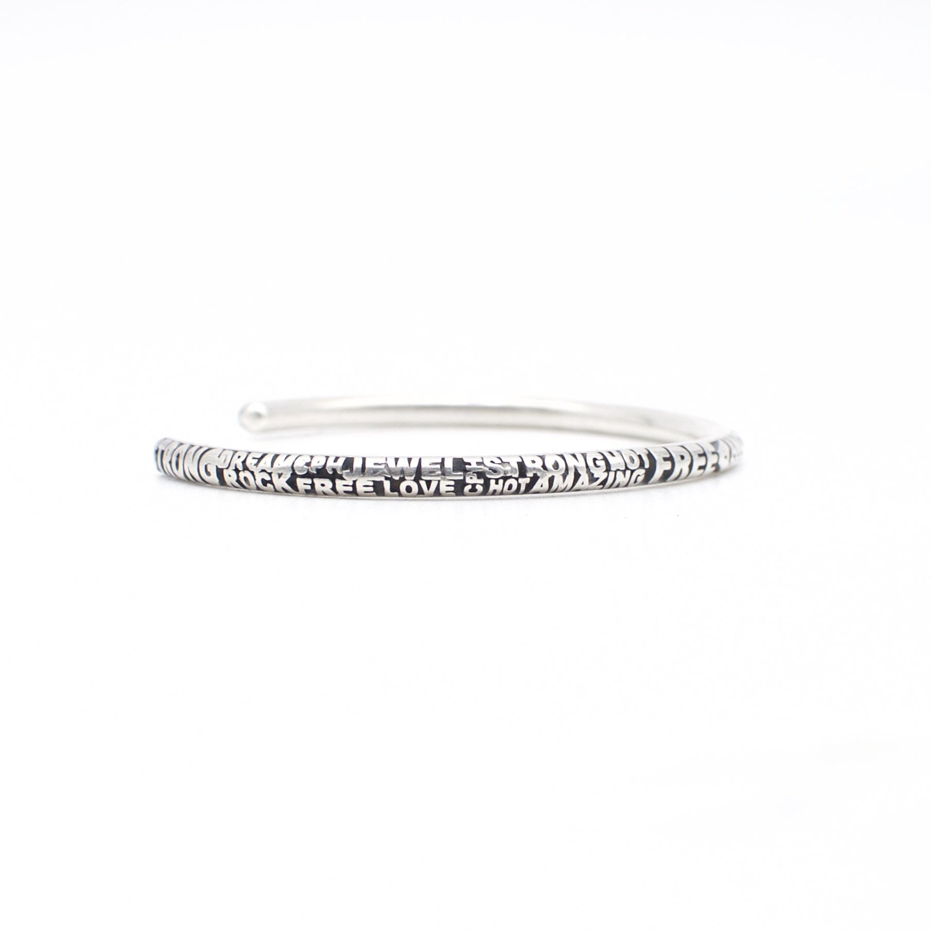 VERSE — Rounded Typographic Cuff | Solid Sterling Silver Black Rock Jewel VERSE Rounded Typographic Cuff | Black Rock Jewel bracelet