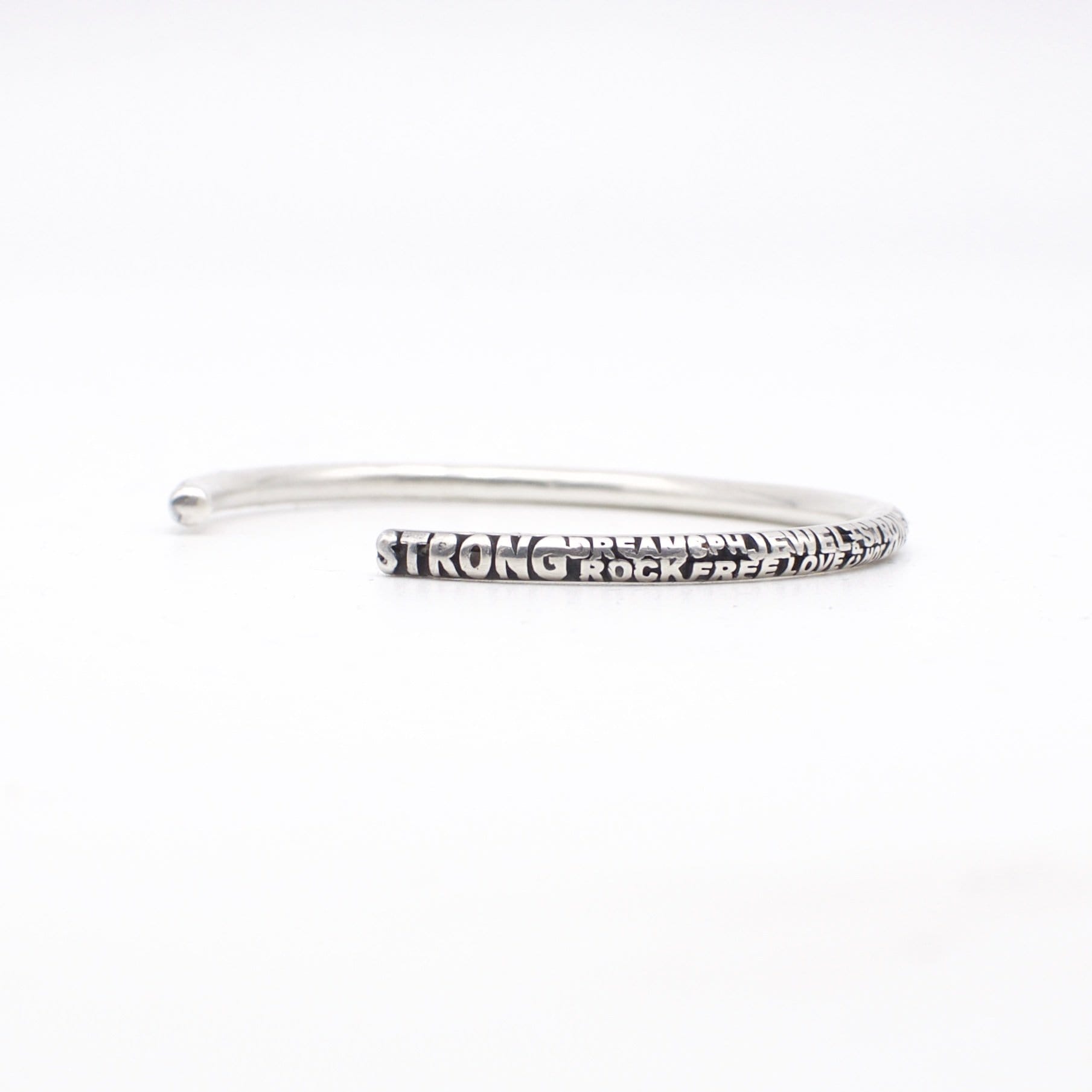 VERSE — Rounded Typographic Cuff | Solid Sterling Silver Black Rock Jewel VERSE Rounded Typographic Cuff | Black Rock Jewel bracelet