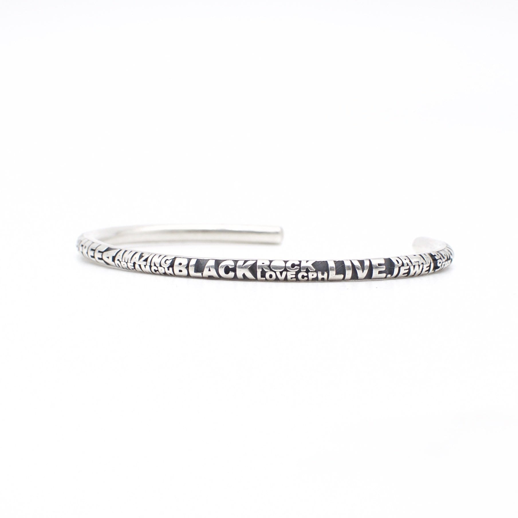 VERSE — Rounded Typographic Cuff | Solid Sterling Silver Black Rock Jewel VERSE Rounded Typographic Cuff | Black Rock Jewel bracelet