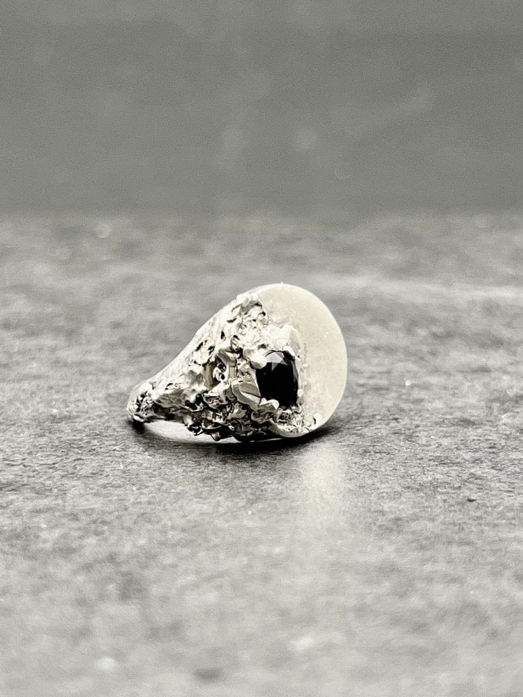 VOID — Raw Onyx Monolith | Solid Sterling Silver Black Rock Jewel VOID Raw Onyx Monolith Ring | Black Rock Jewel ring