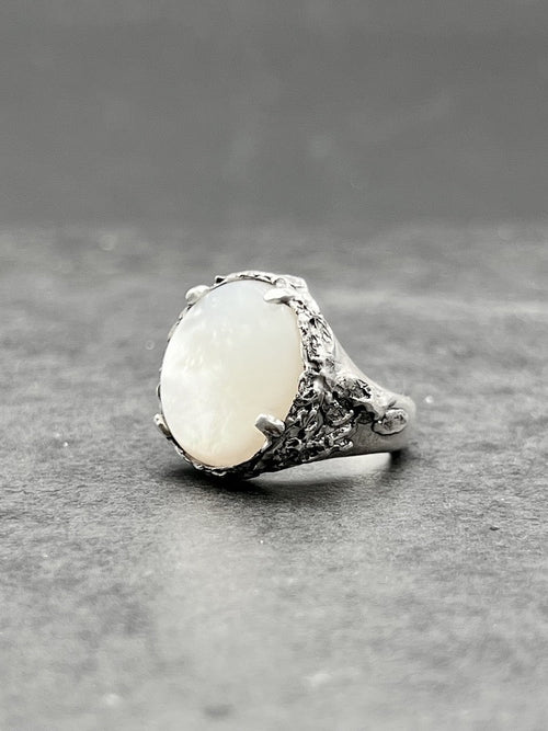 Blackrock Jewel Mother Of Pearl Ring Men White Freshwater Shell